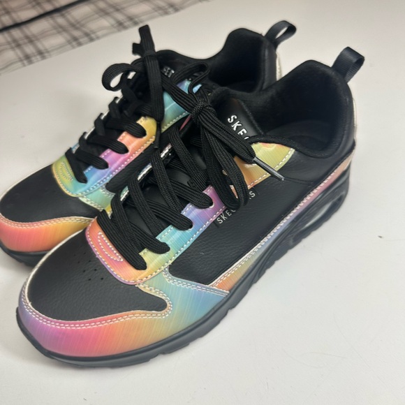 Skechers Street UNO Opalescent Colorful Ombré Overlay Upper MemoryFoam Sneaker 8 - Picture 10 of 16